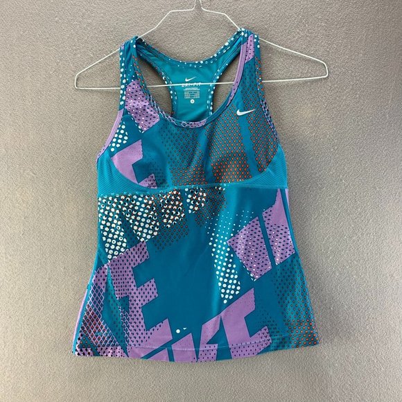 Nike Tops - **SOLD**Nike Dri-Fit Tank Womens Small Blue Racerback Stretch Mesh